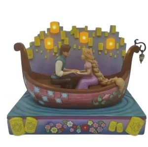 Disney Jim Shore Tangled Boat with LED Lighted Lanterns 8.25" Figurine A Dream Come True Decorative Mirror,Home Decor Mirror