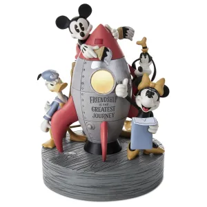 Disney Mickey Mouse and Friends Rocket Figurine With Light Decorative Mirror,Home Decor Mirror