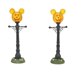 Disney Mickey's Pumpkintown Street Lights Set of 2 Figurines by Department56 Decorative Mirror,Home Decor Mirror