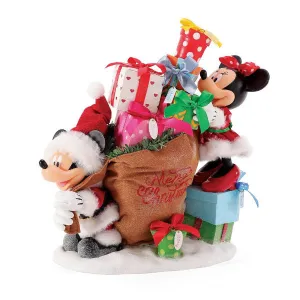 Disney Possible Dreams Mickey and Minnie's Christmas Eve Preparing the Deliver Presents Figurine Decorative Mirror,Home Decor Mirror