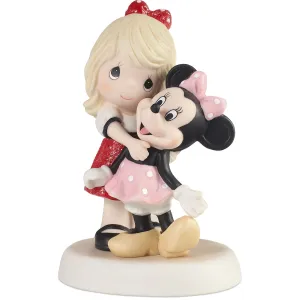 Disney Precious Moments Girl with Minnie Figurine Decorative Mirror,Home Decor Mirror