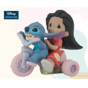 Disney Precious Moments Lilo and Stitch Riding Tricycle Porcelain Figurine 4.5" Decorative Mirror,Home Decor Mirror