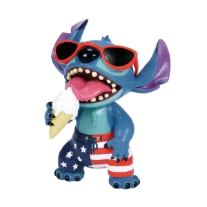 Disney Showcase 4th of July Stitch in Patriotic Stars & Stripes Outfit with Sunglasses and Eating Ice Cream Cone 5" Figurine Decorative Mirror,Home Decor Mirror