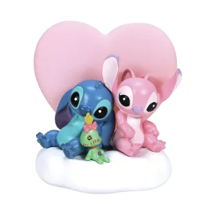 Disney Showcase Scrump, Stitch & Angel Light Up Heart Figurine Decorative Mirror,Home Decor Mirror