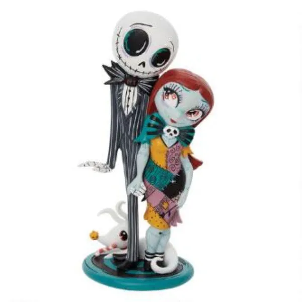 Disney Tim Burton's The Nightmare Before Christmas Miss Mindy Jack and Sally and Zero Figurine Decorative Mirror,Home Decor Mirror