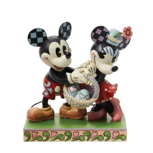 Disney Traditions Mickey & Minnie Easter Figurine Decorative Mirror,Home Decor Mirror