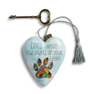 Dogs Leave Paw prints on Your Heart Art Heart by Demdaco Decorative Mirror,Home Decor Mirror