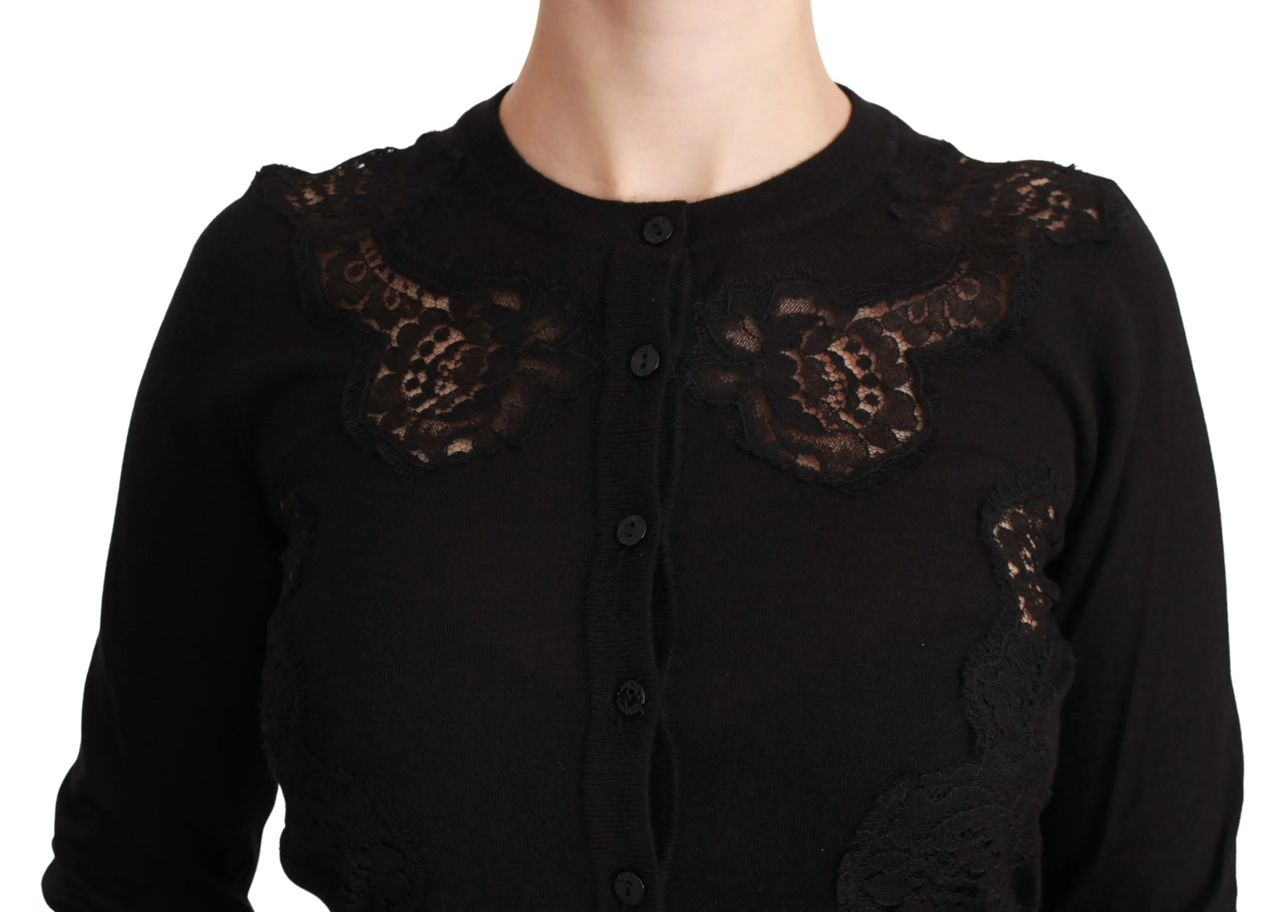 Dolce & Gabbana Elegant Cashmere Silk Blend Lace Women's Cardigan