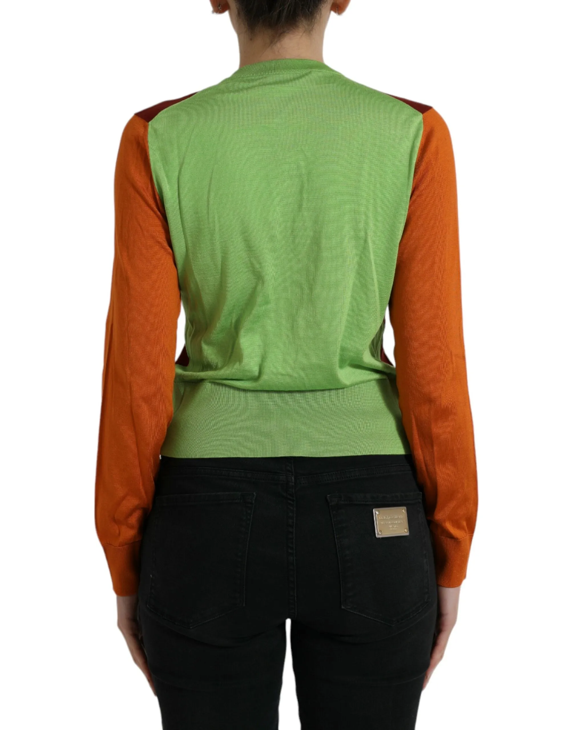 Dolce & Gabbana Elegant Silk Cardigan Sweater in Vibrant Women's Tones