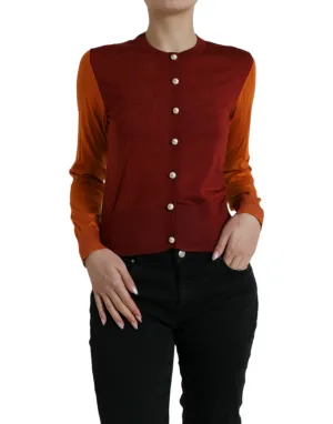 Dolce & Gabbana Elegant Silk Cardigan Sweater in Vibrant Women's Tones