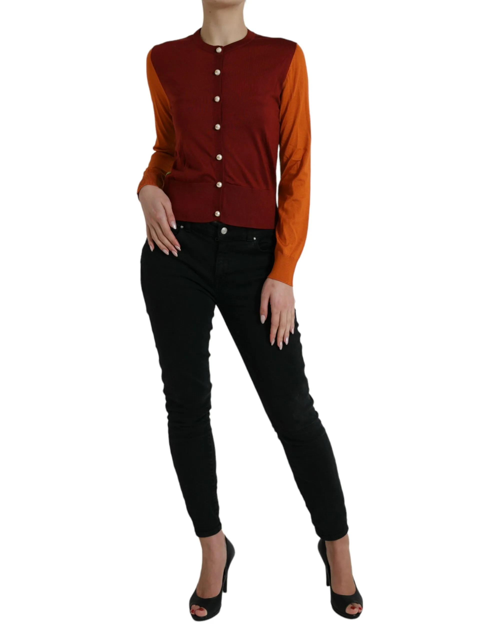 Dolce & Gabbana Elegant Silk Cardigan Sweater in Vibrant Women's Tones