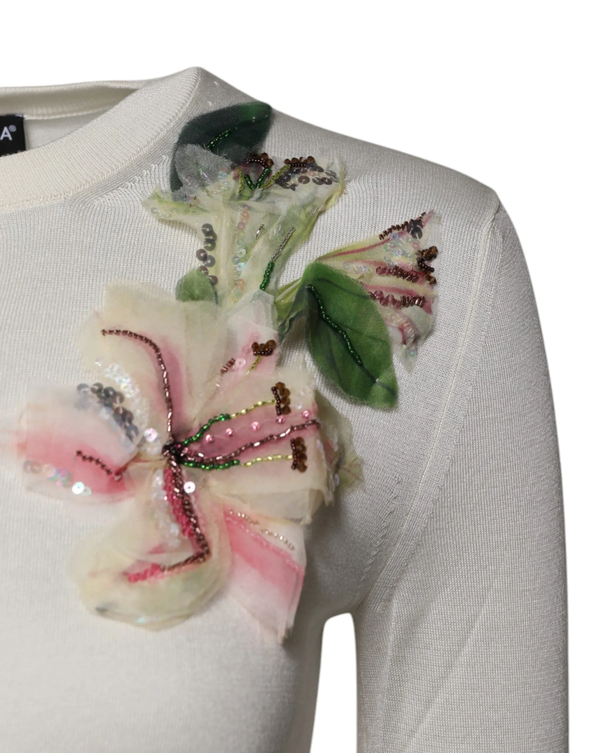Dolce & Gabbana Floral Silk Embellished Cardigan Women's Sweater
