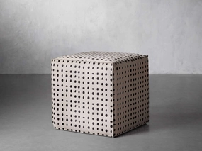 Dotted Hide Pouf Poufs,round knitted pouf