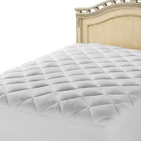 Double Puff Mattress Pad - White mattress pads,mattress topper,bed protection