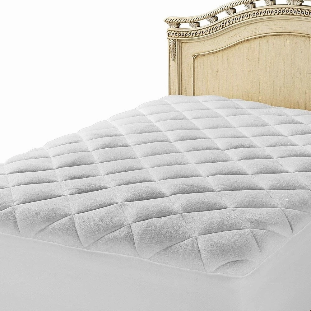 Double Puff Mattress Pad - White mattress pads,mattress topper,bed protection