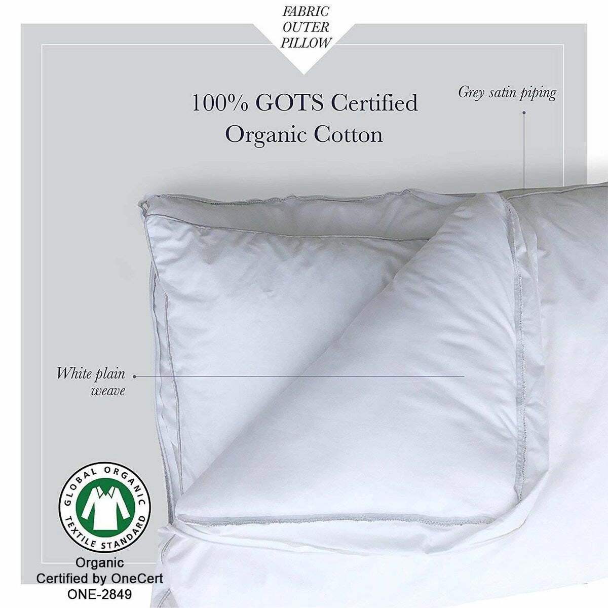Down Alternative Gusset Organic Cotton Pillow in a Pillow 20" x 30" - White