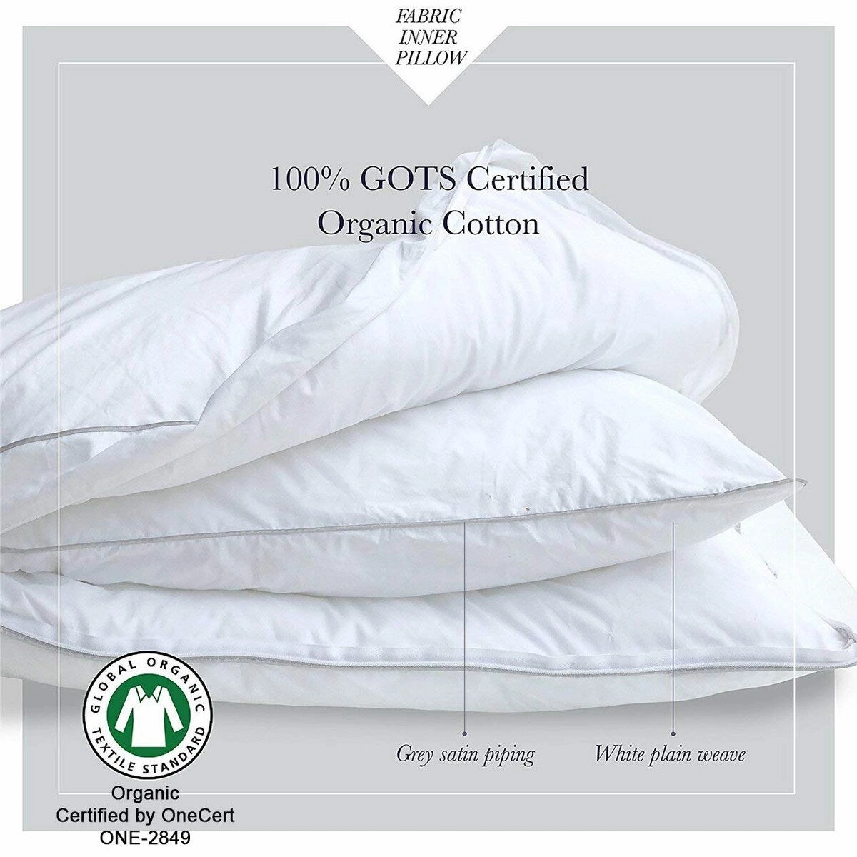Down Alternative Gusset Organic Cotton Pillow in a Pillow 20" x 30" - White