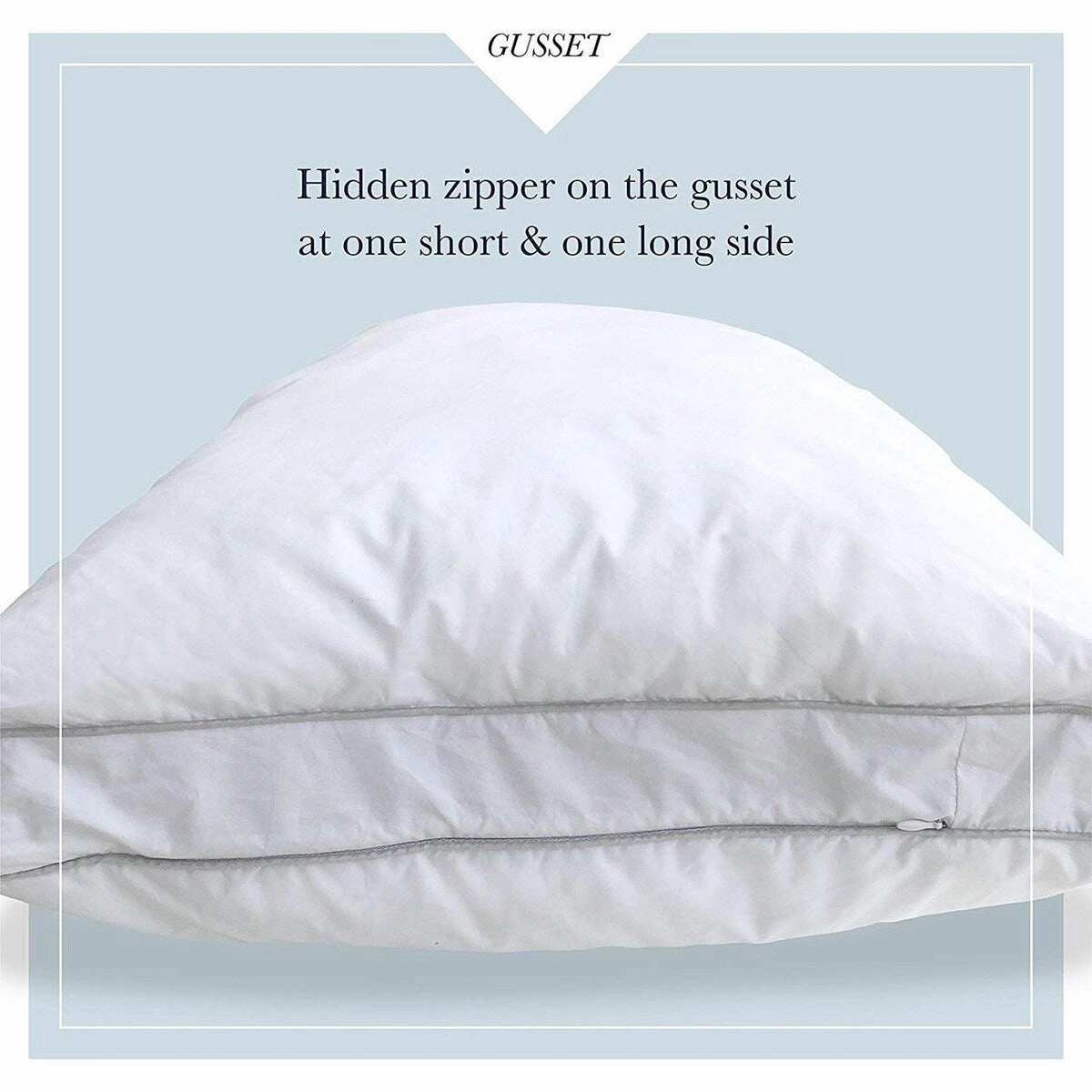 Down Alternative Gusset Organic Cotton Pillow in a Pillow 20" x 30" - White