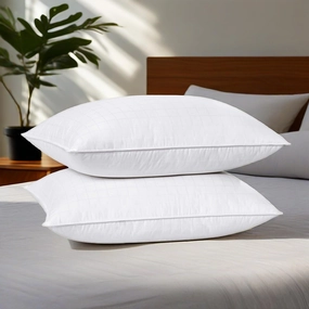 Down Bed Pillow with Pillow-in-a-Pillow Design, 300TC Cotton & Medium Support pillows,bed pillow,sleeping cushion