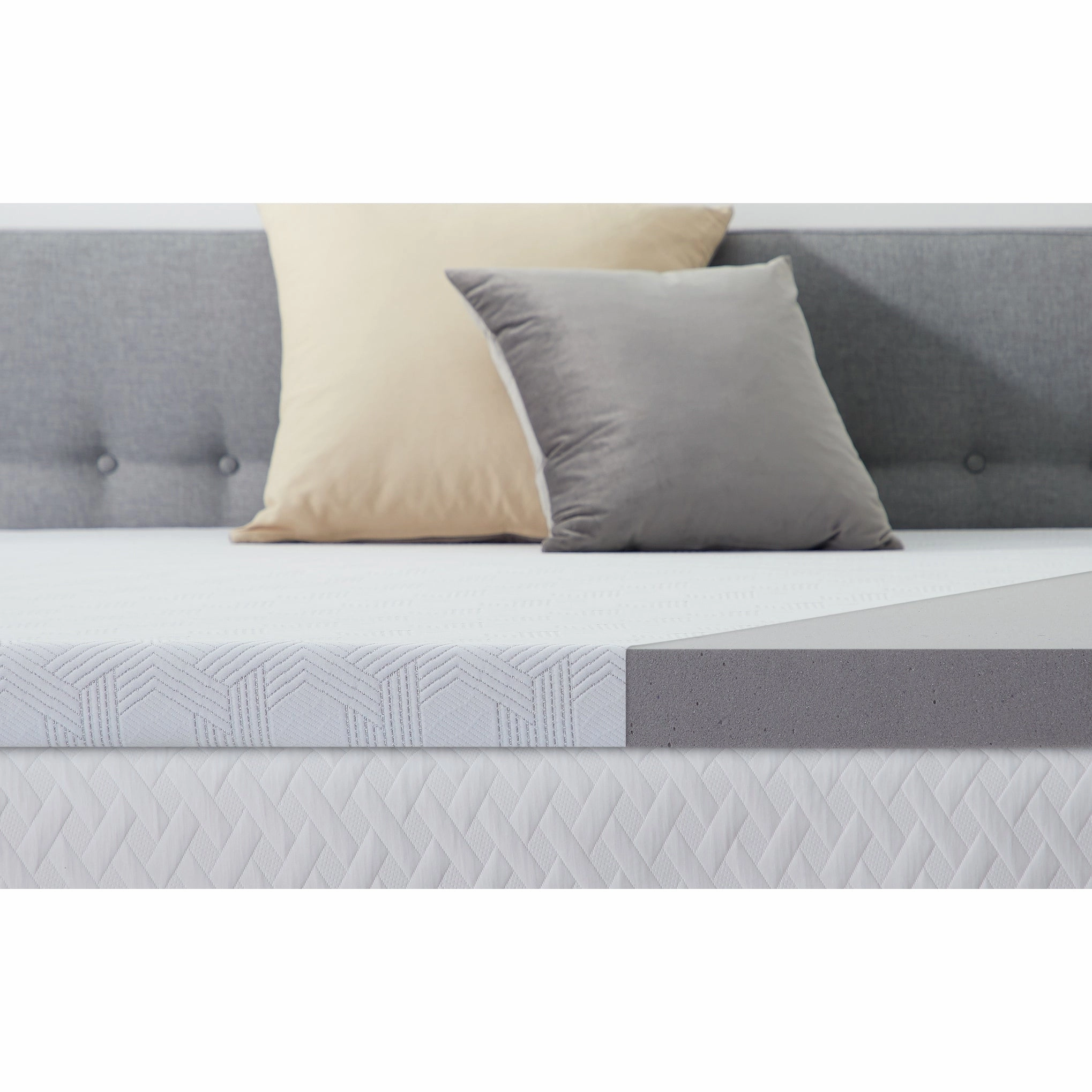 Dr. Oz Good Life Say Goodnight Memory Foam Mattress Topper- Cal King - White