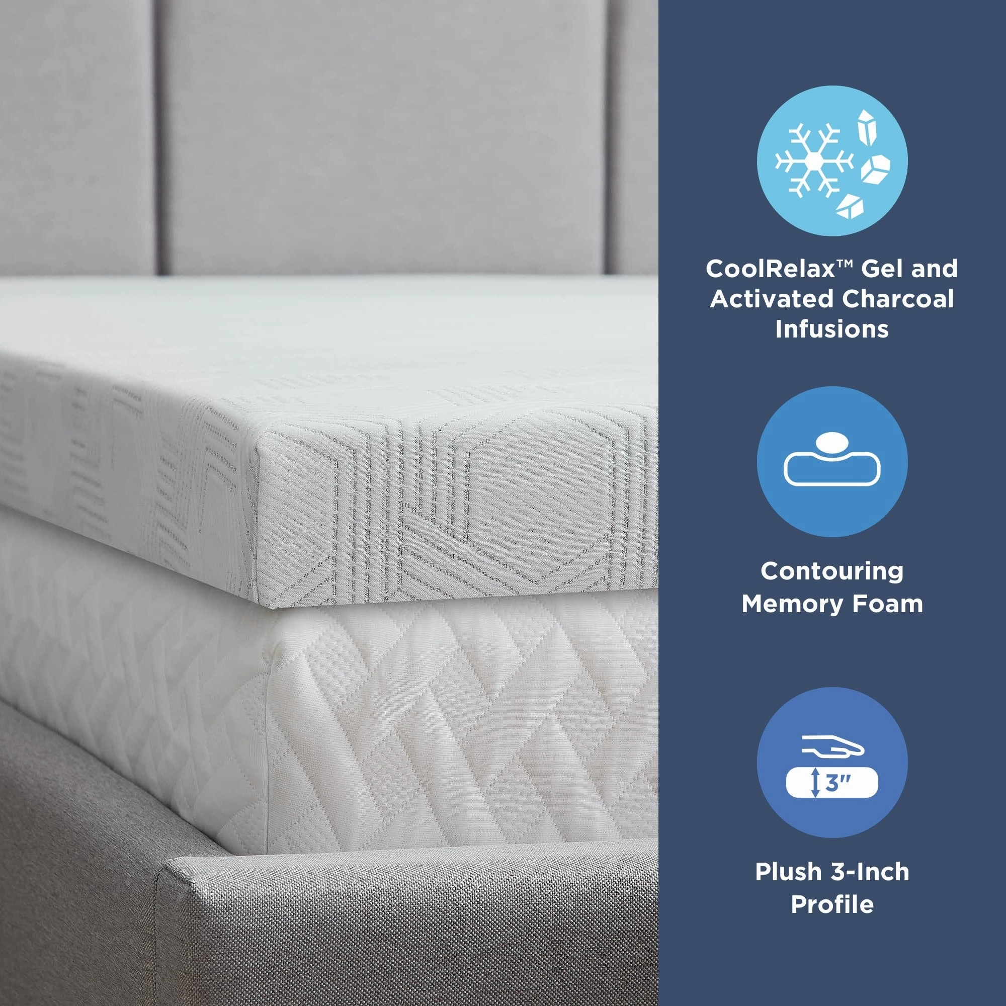 Dr. Oz Straight to Sleep 3 in. Full Memory Foam Dual-Sided Mattress Topper with Cover - White