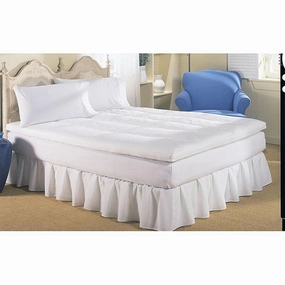 Dream On Reversible Quilted Cotton Featherbed - White mattress pads,mattress topper,bed protection