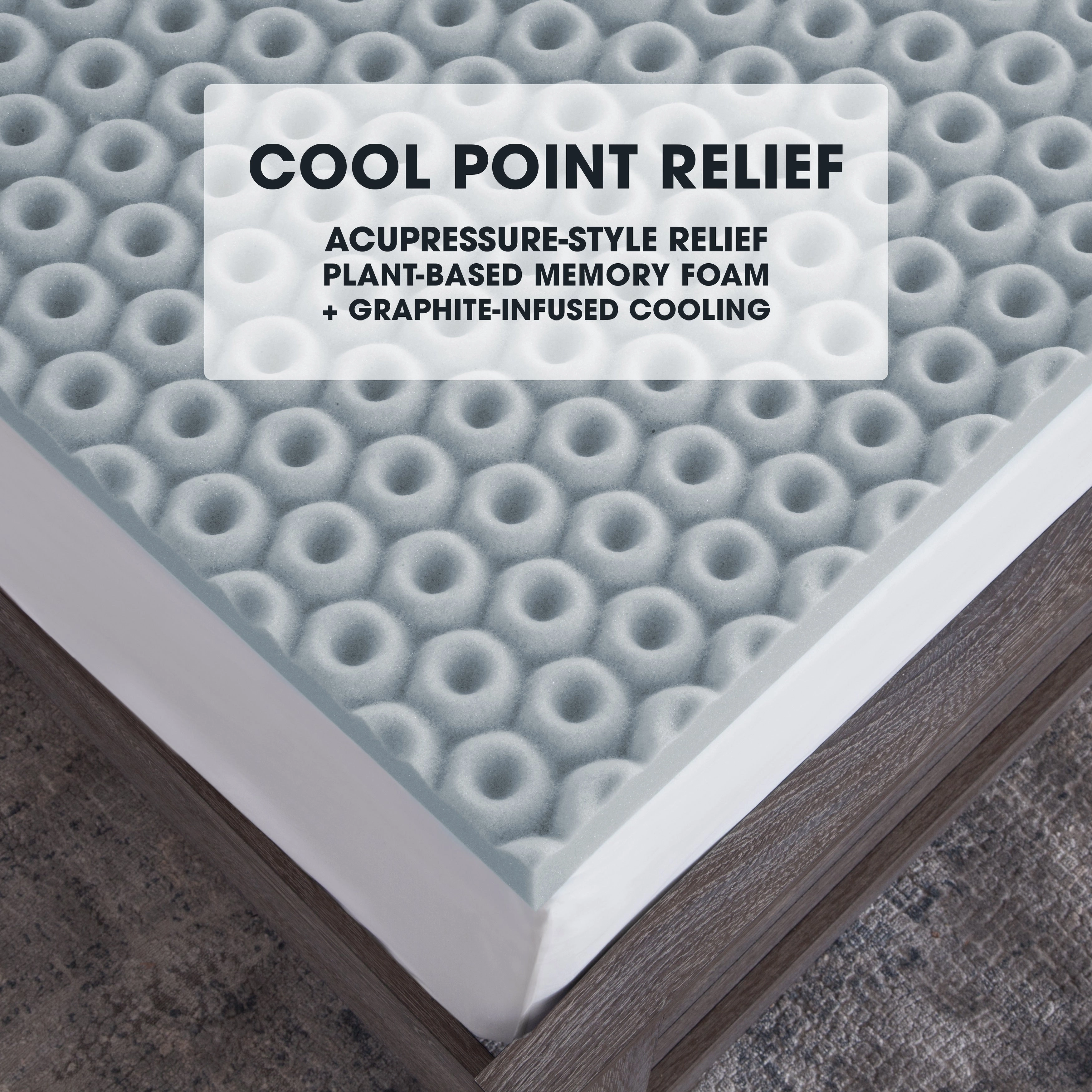 Dream Serenity Cool Point Graphite-Infused Memory Foam Mattress Topper