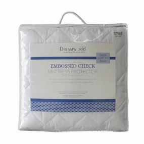 Dreamworld Embossed Check Luxury Mattress Protector Protectors & Toppers,mattress protector waterproof