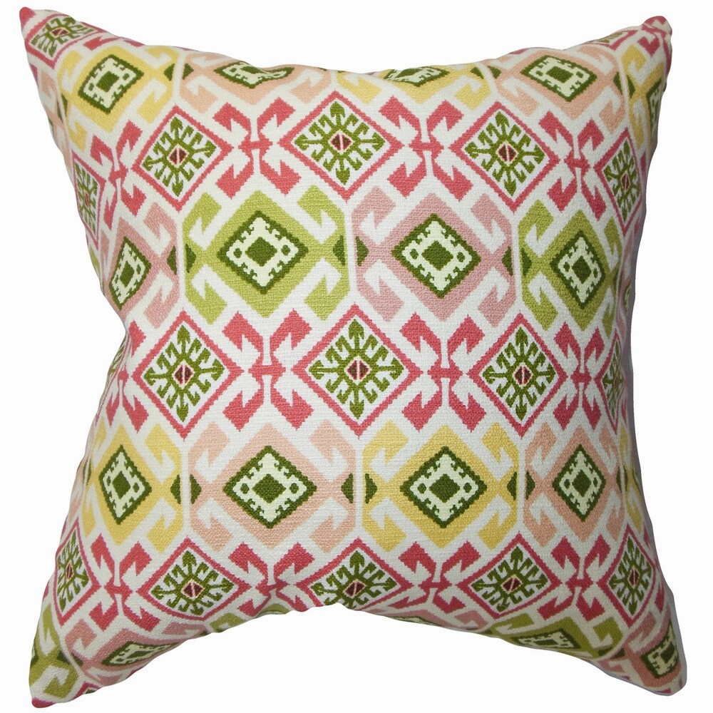 Ealhhun Geometric Euro Sham Pink Green pillowcases,cotton pillow covers,bed linen