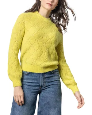 Easy Pointelle Crewneck Sweater In Lemongrass