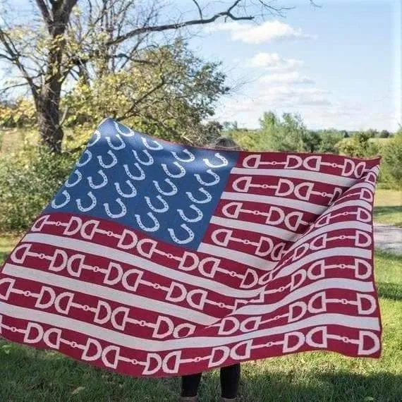 Eco American Equestrian Woven Throw Blanket luxury bedding, duvet cover