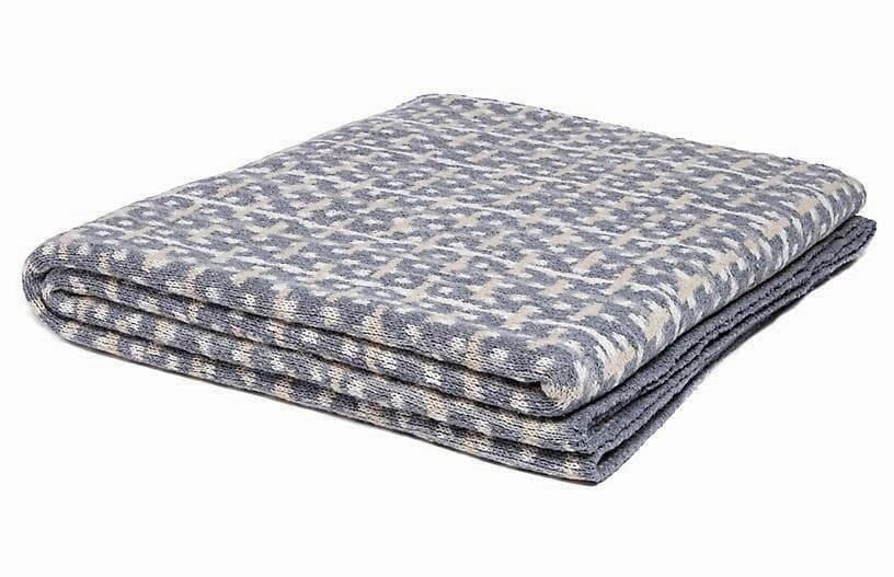 Eco Retro Grey and Ivory Woven Throw