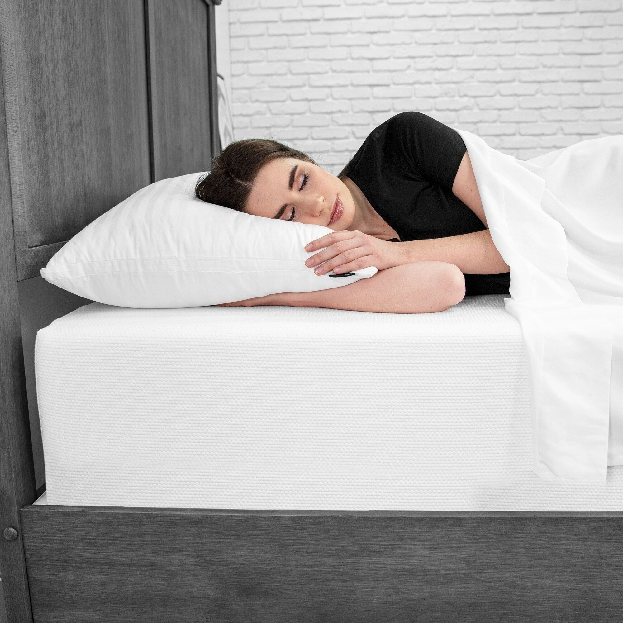 EcoPEDIC Down Alternative Bed Pillow with 300 Thread Count Cover