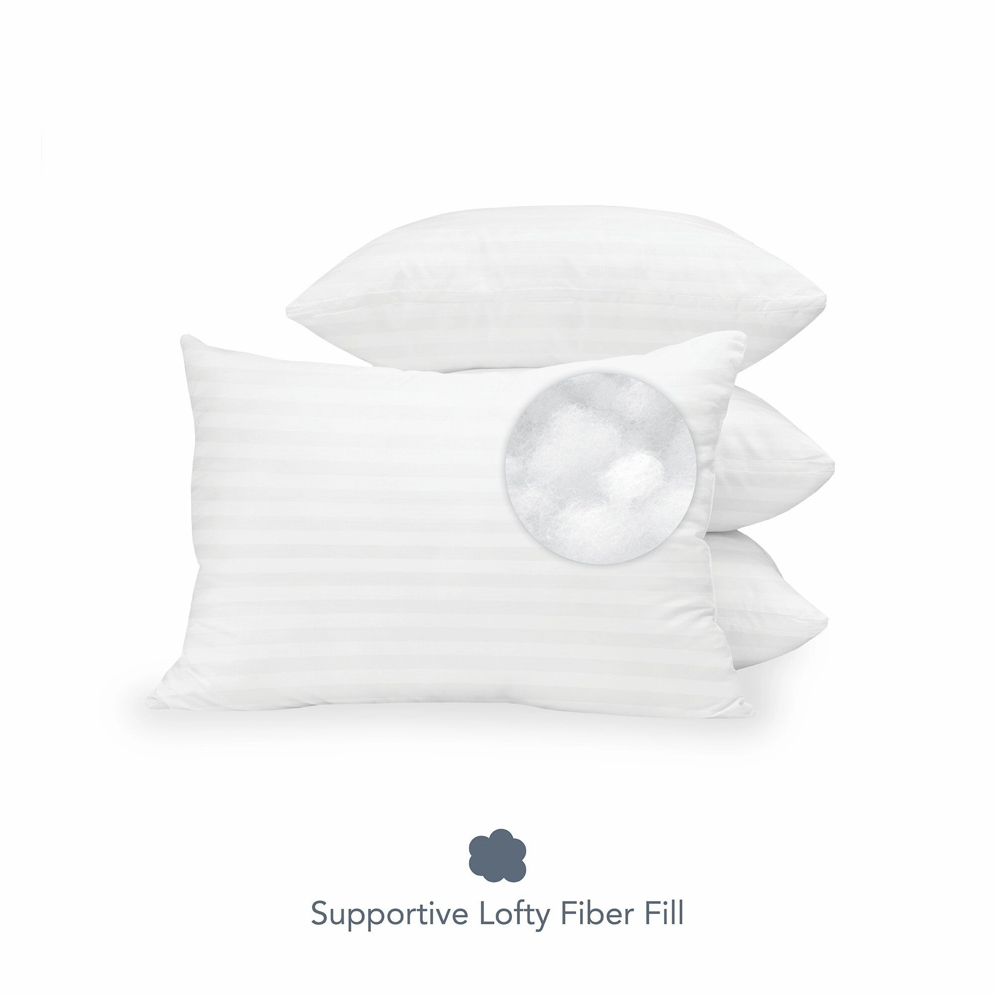 EcoPEDIC Down Alternative Bed Pillow with 300 Thread Count Cover