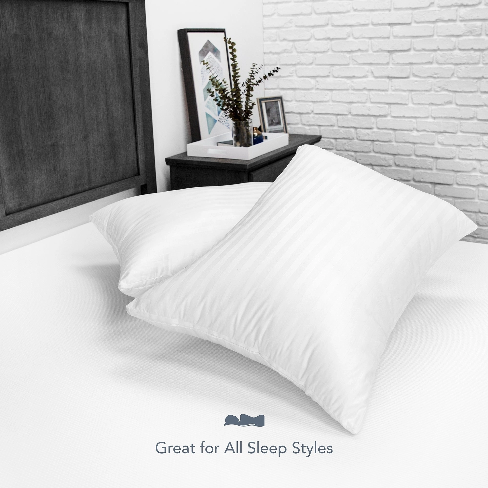 EcoPEDIC Down Alternative Bed Pillow with 300 Thread Count Cover