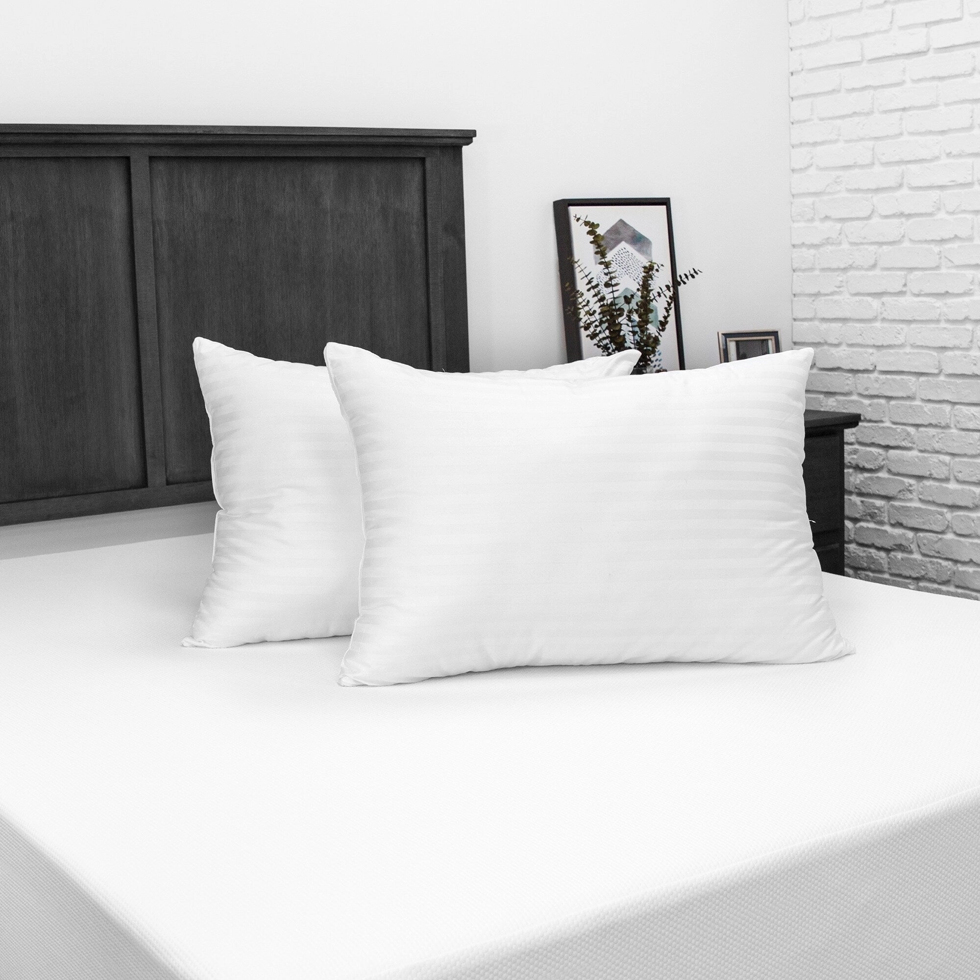EcoPEDIC Down Alternative Bed Pillow with 300 Thread Count Cover