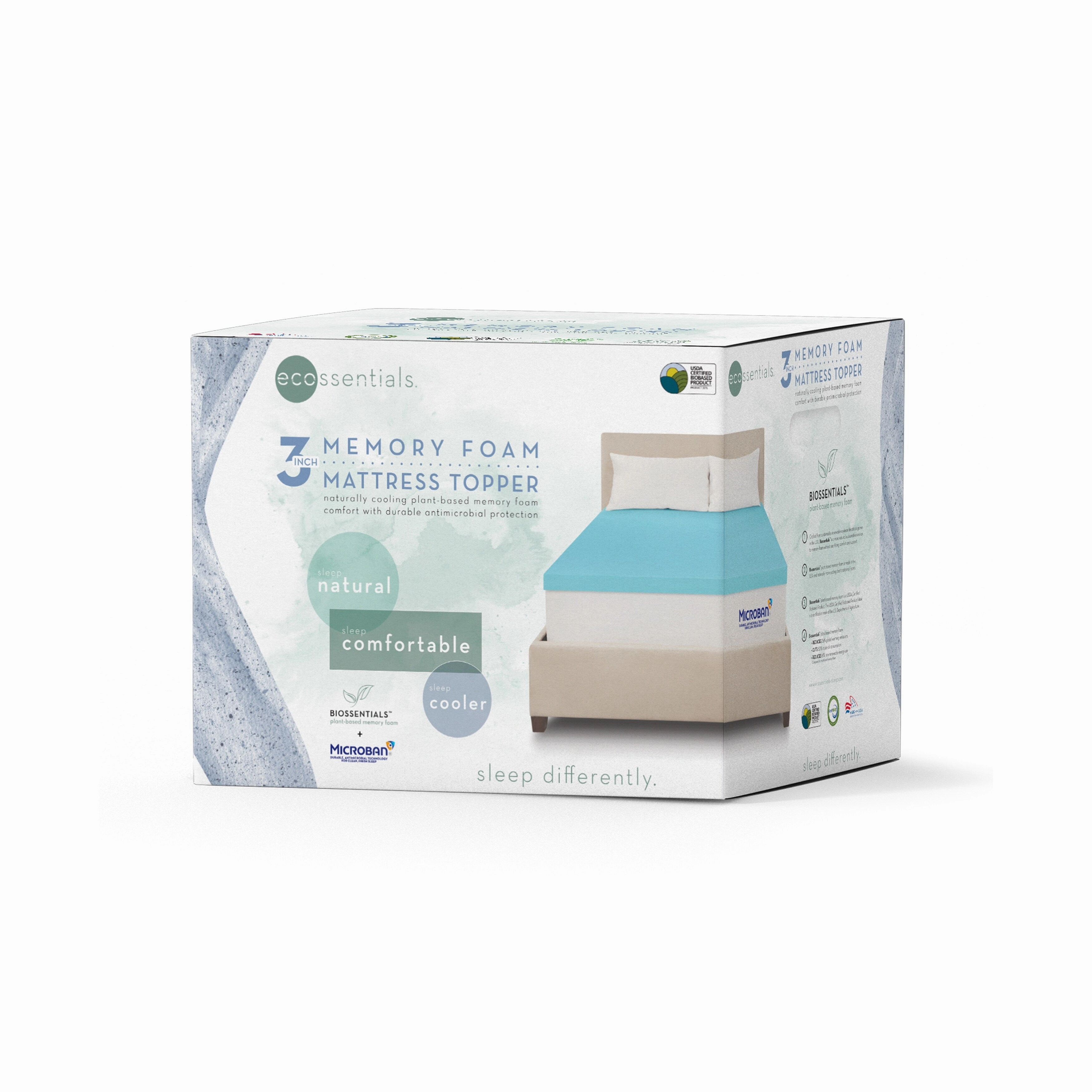 Ecossentials 3" Memory Foam Mattress Topper