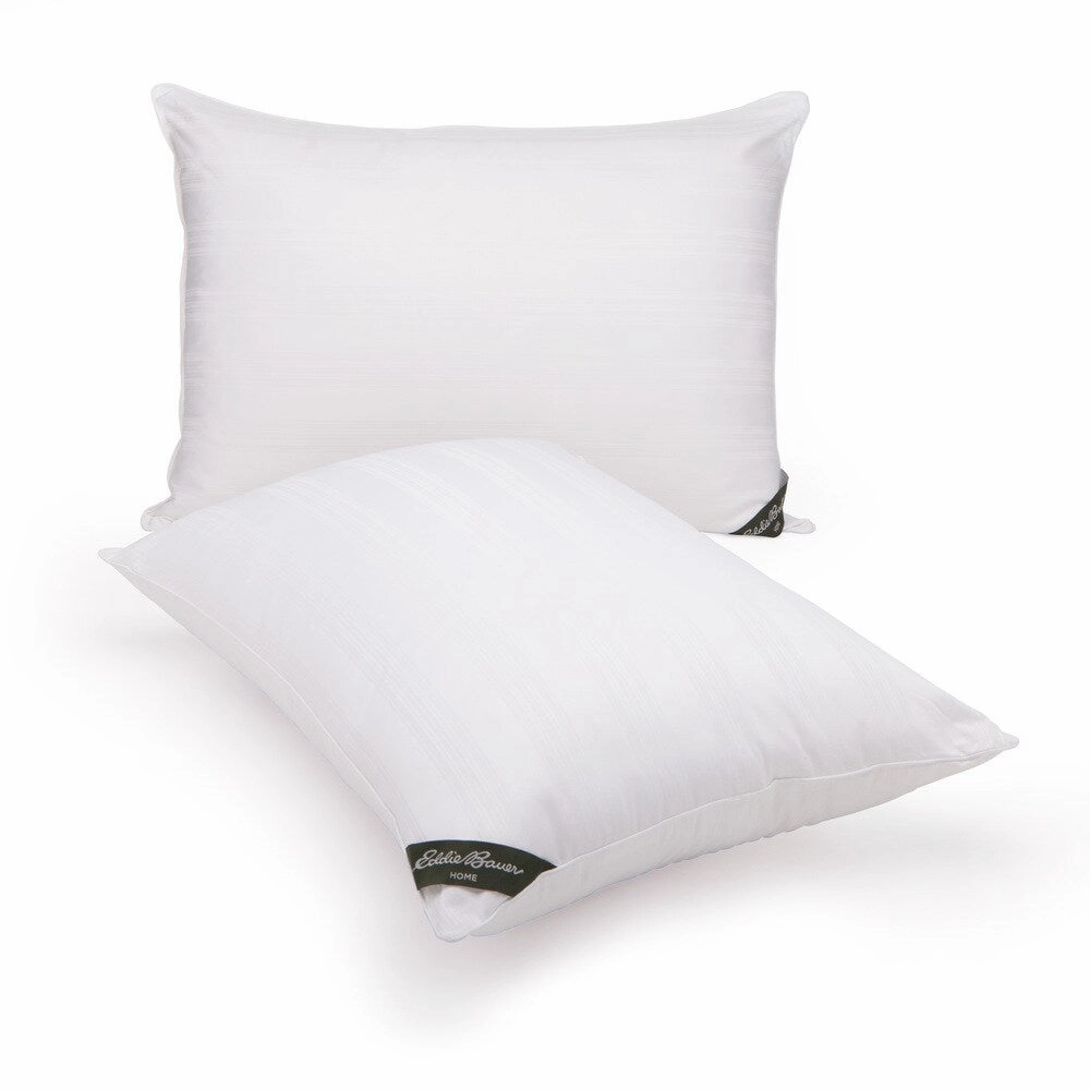Eddie Bauer Cotton Damask Striped Down Alternative Pillow (Set of 2) - White