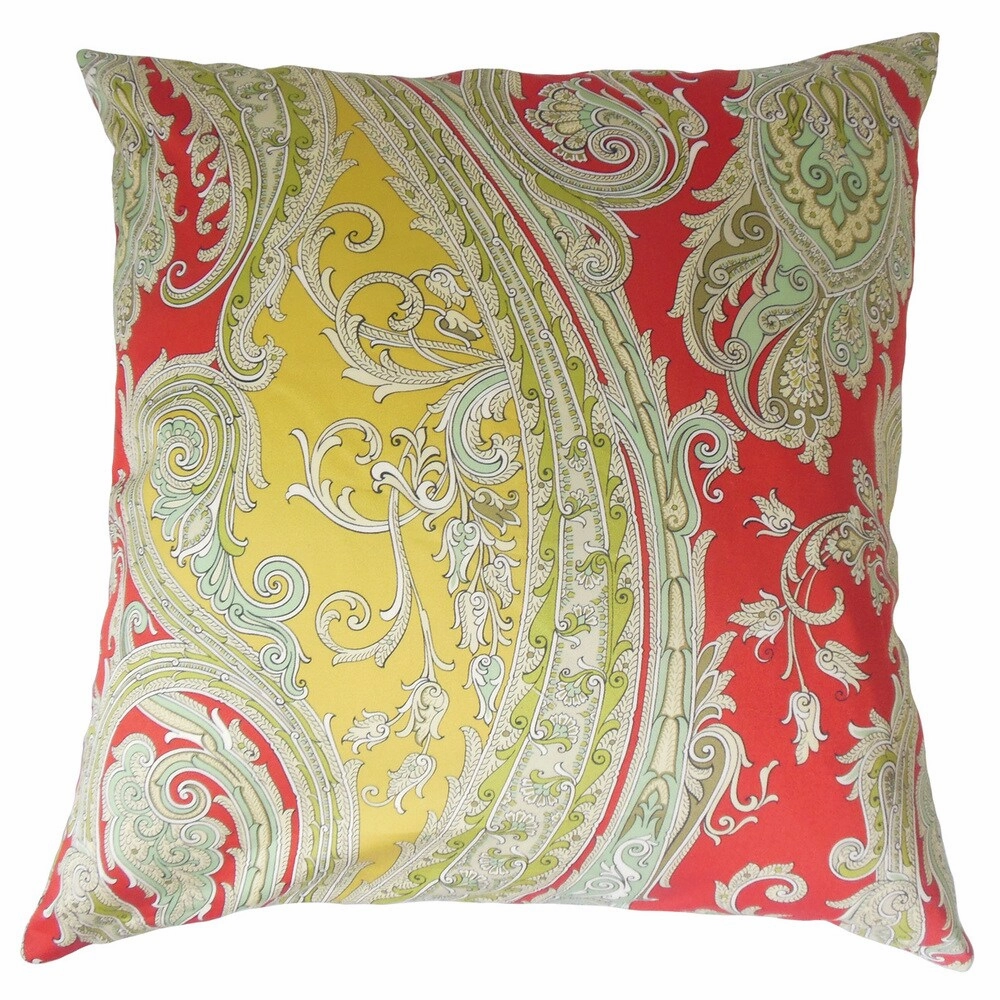Efharis Paisley Euro Sham Lacquer Red pillowcases,cotton pillow covers,bed linen