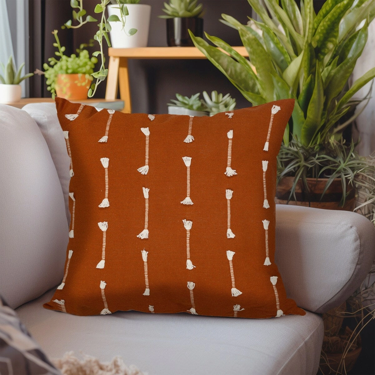Elevate Your Couches or Beds Look with Brown Cotton Pillow (18" x 18") - Dark Brown