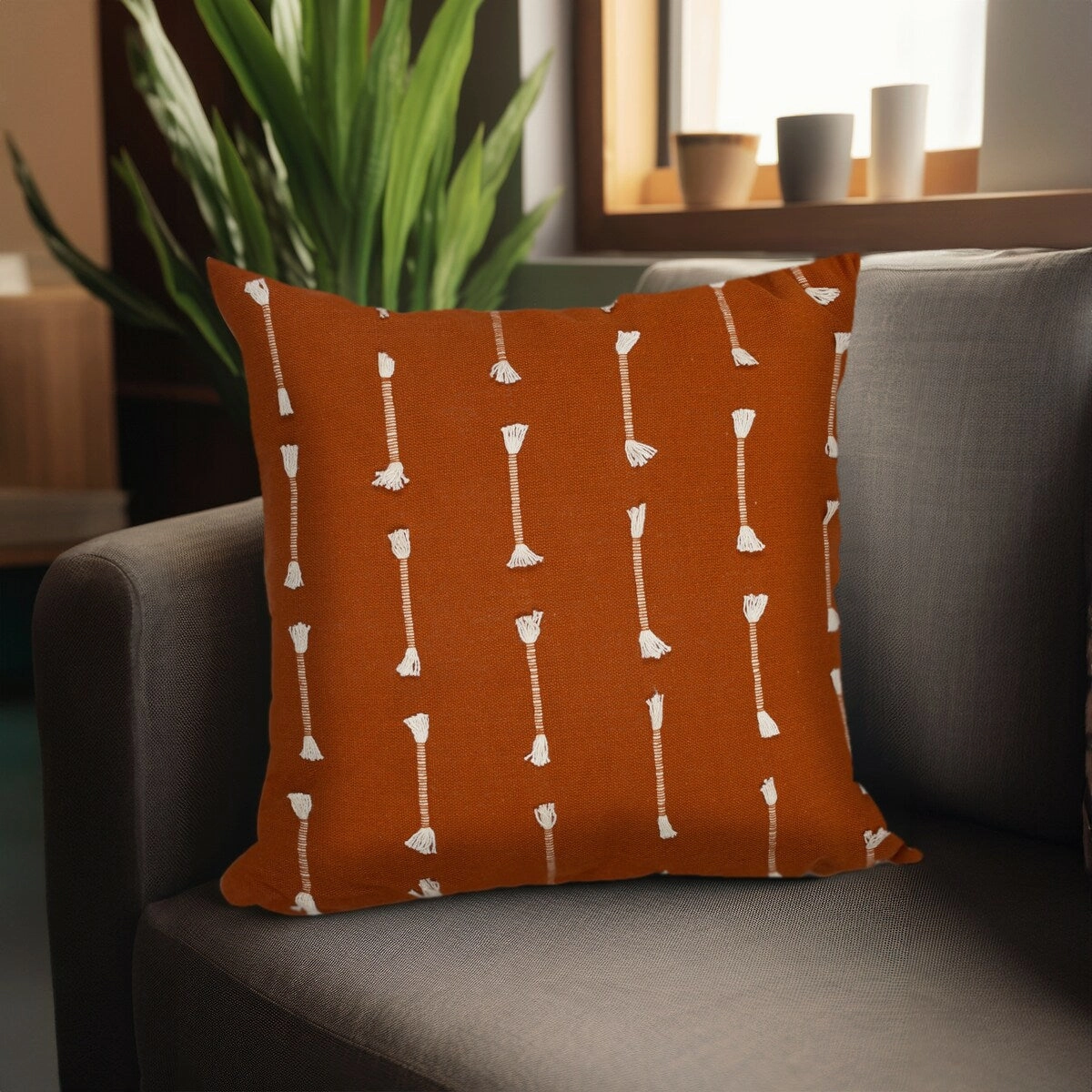 Elevate Your Couches or Beds Look with Brown Cotton Pillow (18" x 18") - Dark Brown