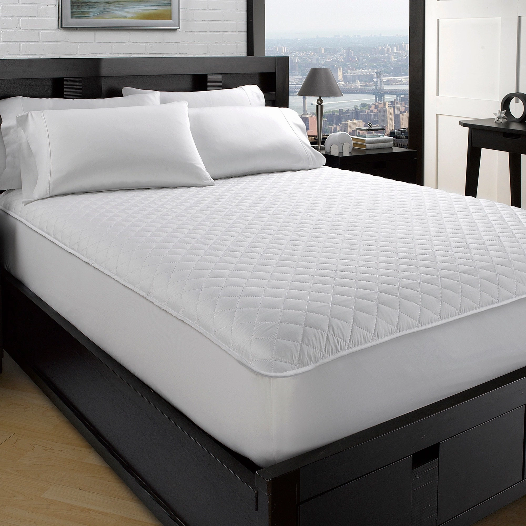 Ella Jayne Classic Quilted Mattress Pad - White