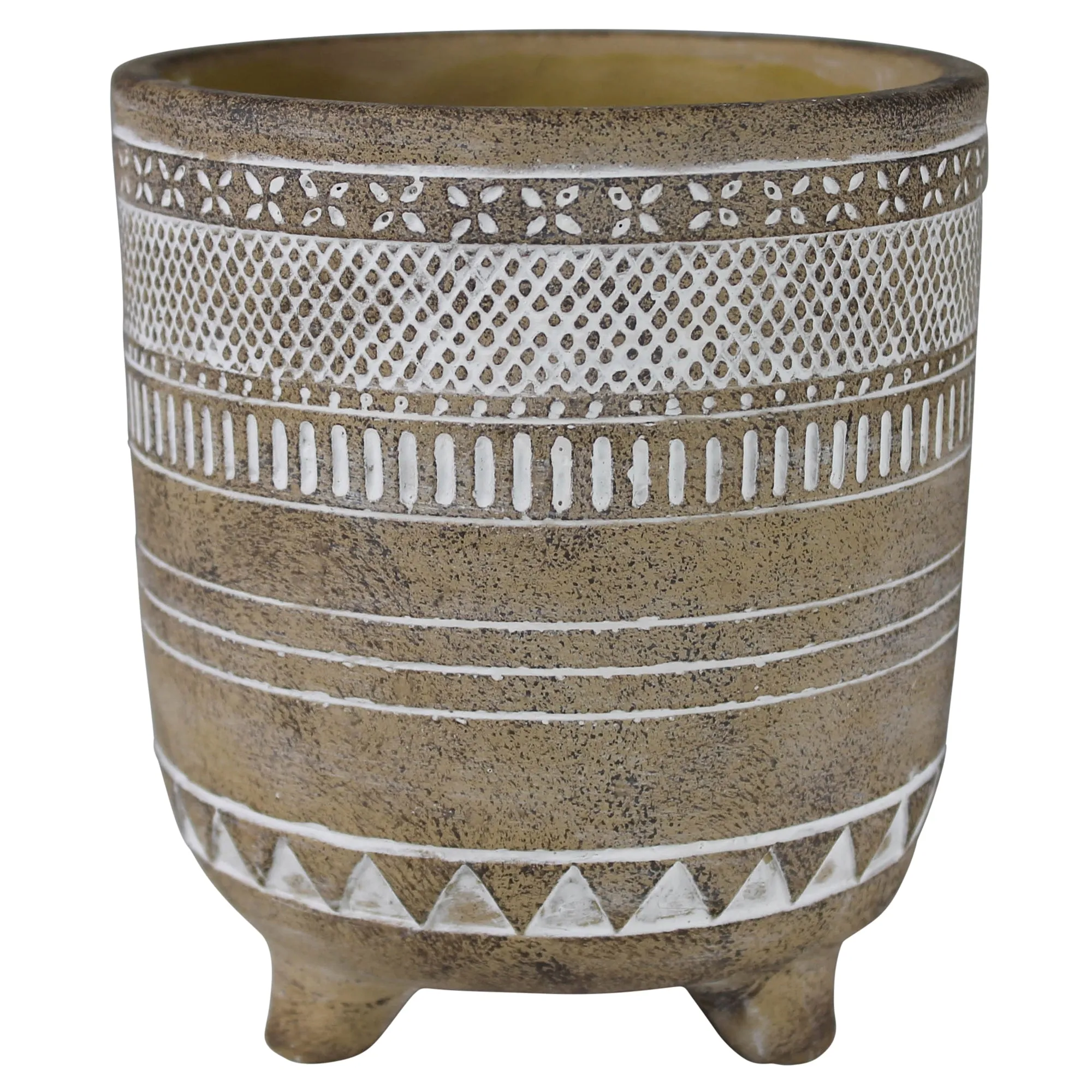 Elu Footed Pot, Cement Vase,Ceramic Vase