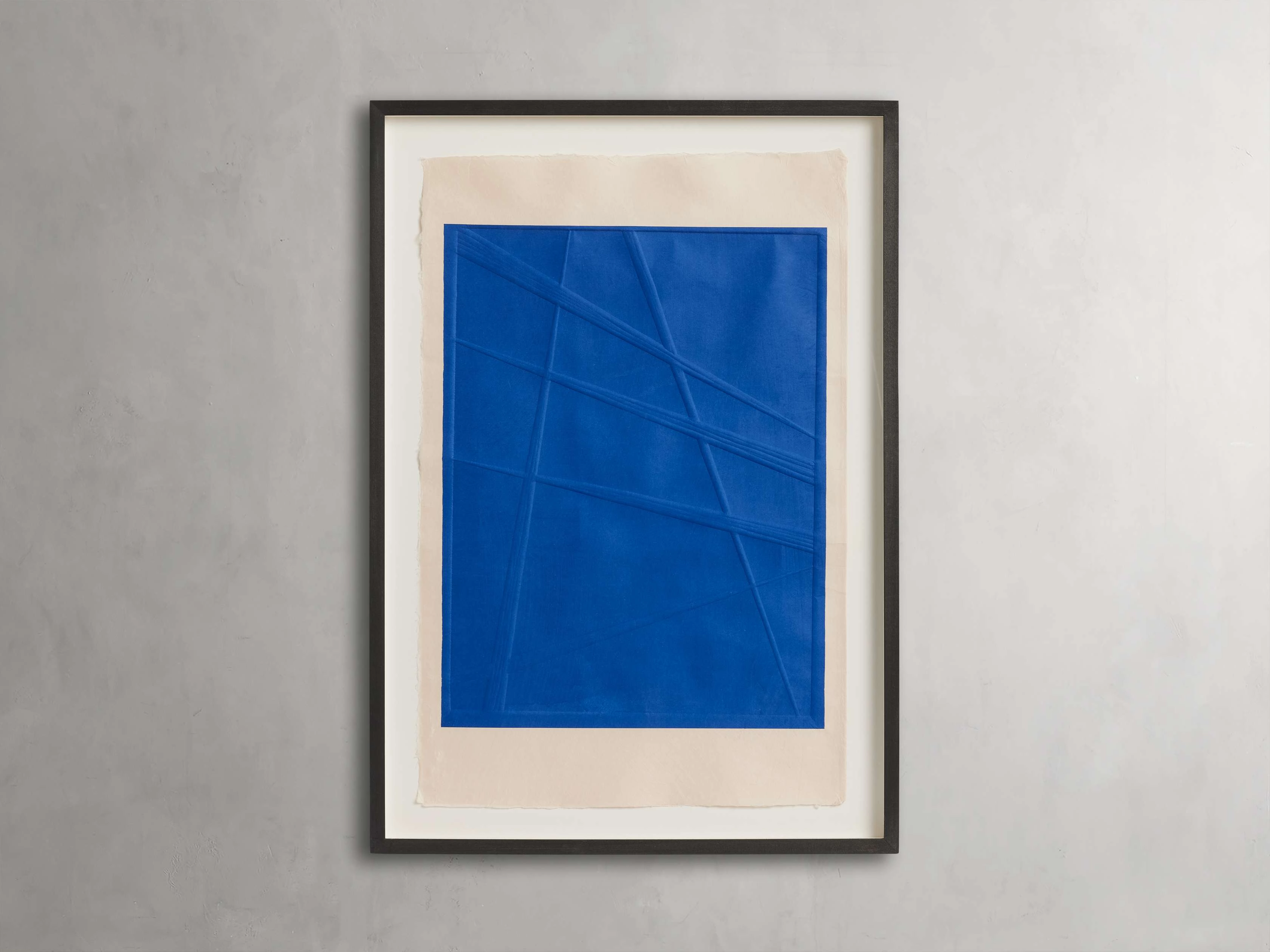 Embossed Abstract Framed Silkscreen in Blue Wall Art,canvas wall art set