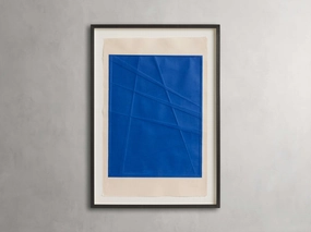 Embossed Abstract Framed Silkscreen in Blue Wall Art,canvas wall art set