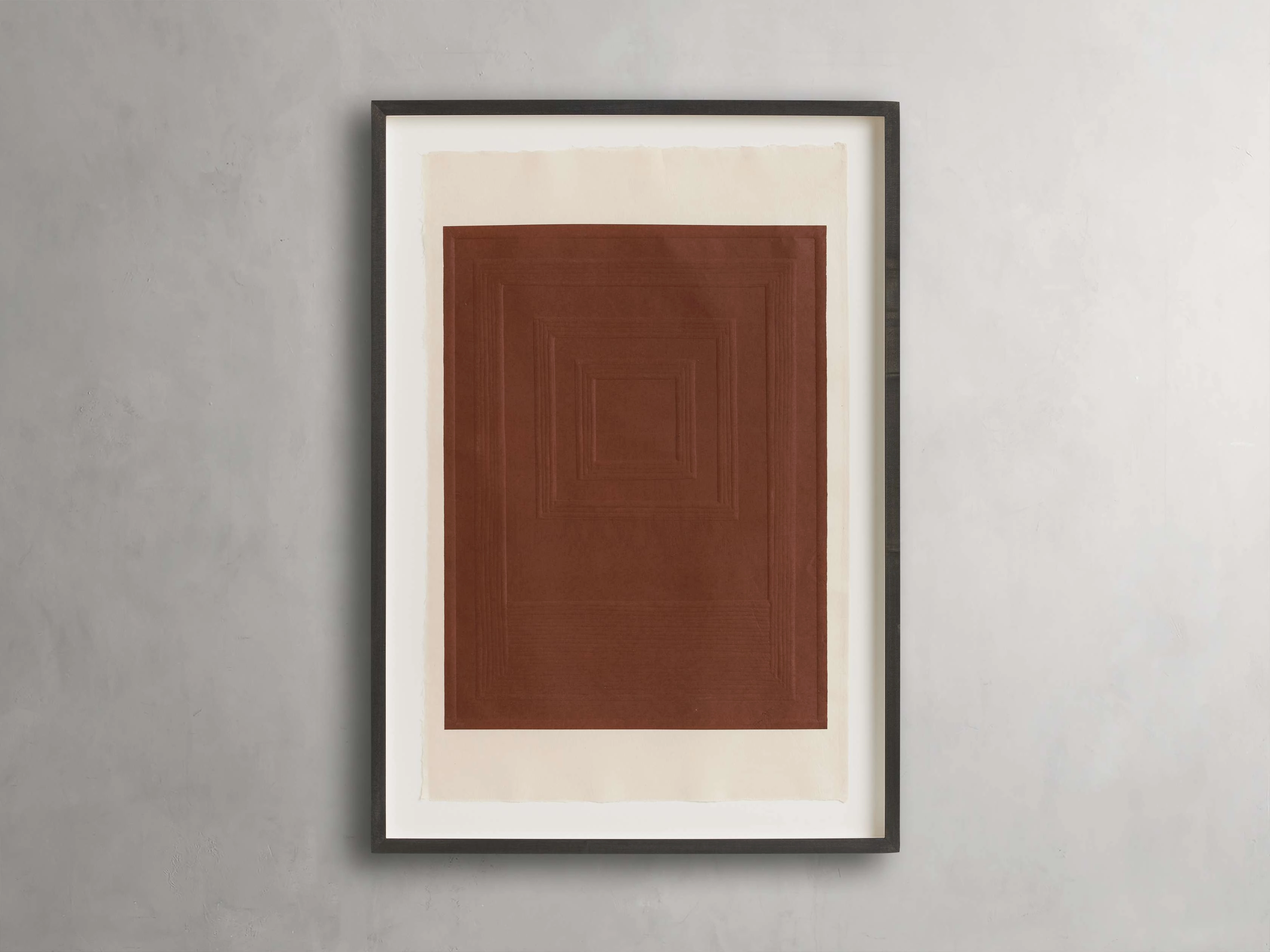 Embossed Abstract Framed Silkscreen in Rust Wall Art,canvas wall art set