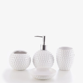 Embossed Dots  Bath Set Shower Curtain,Waterproof Curtain