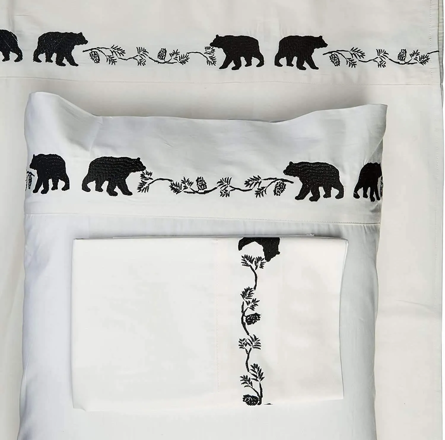 Embroidered Black Bear Sheets shower bench, bathroom seat