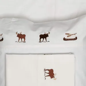 Embroidered Moose Sheets shower bench, bathroom seat