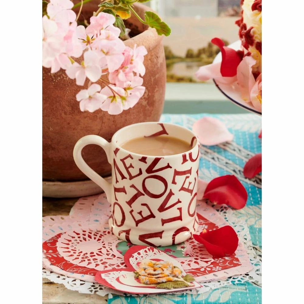 Emma Bridgewater L.O.V.E Polka Red 1/2 Pint Mug Kitchen,modern kitchen essentials